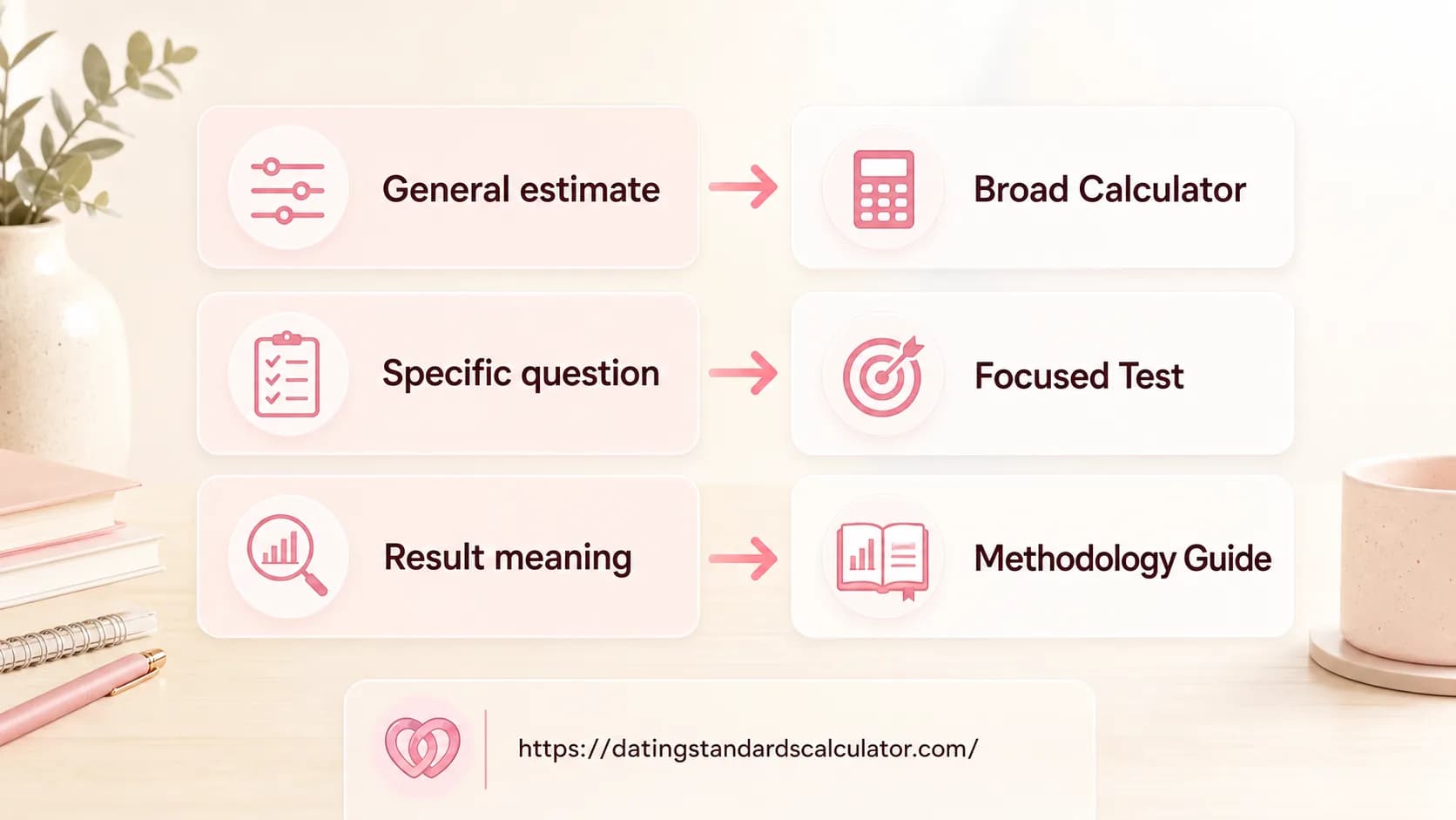 A search intent path routes general estimates, specific questions and result meaning to the right page type