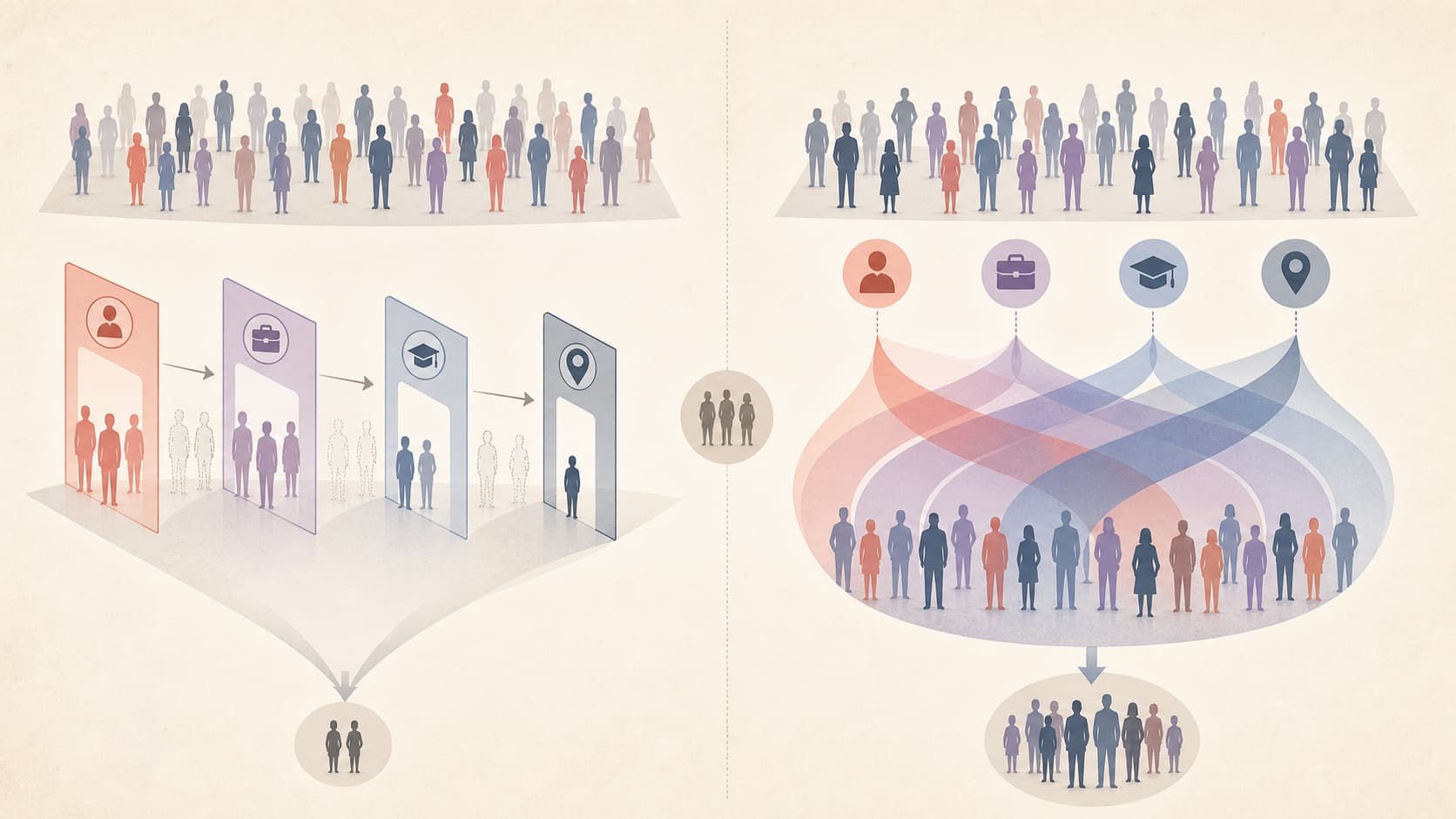 Comparison of isolated filters with overlapping correlated demographic factors
