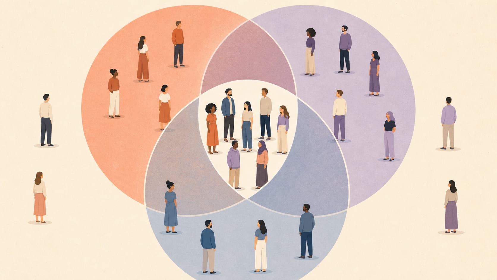 Overlapping groups showing that multiple dating filters keep only their shared intersection