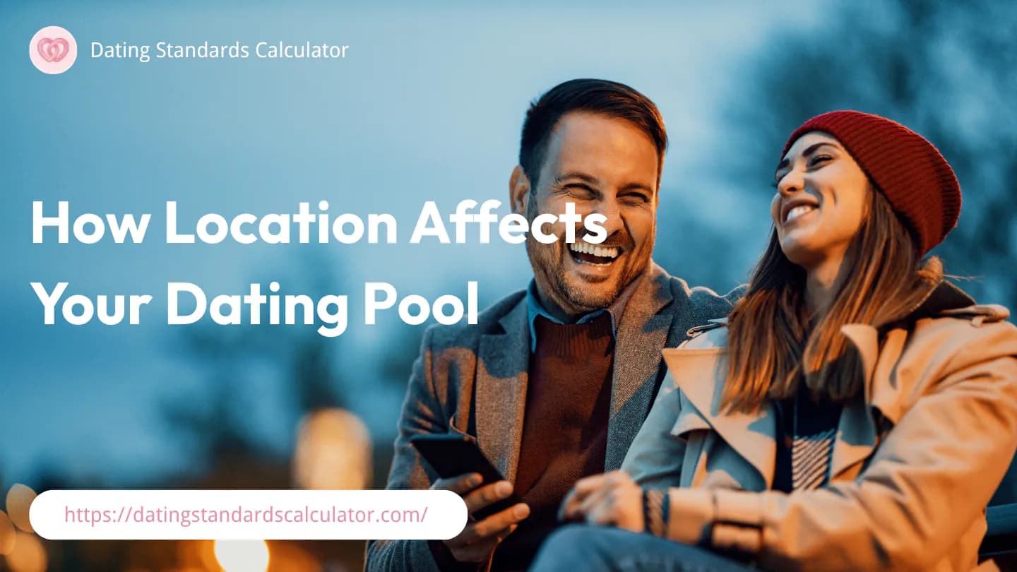 A couple using a phone while discussing how location changes a dating pool