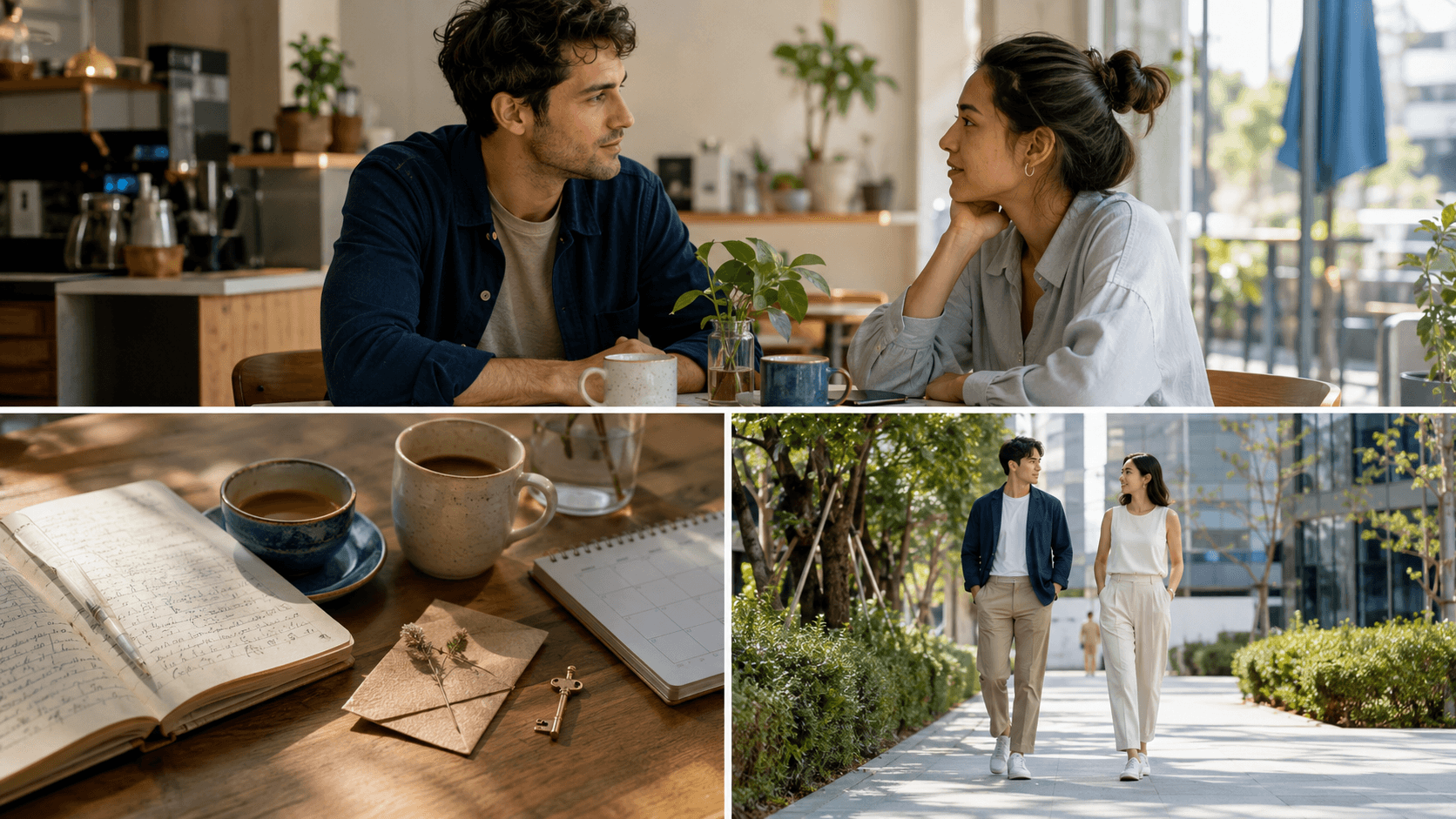 Two adults having an honest conversation about emotional availability and relationship expectations