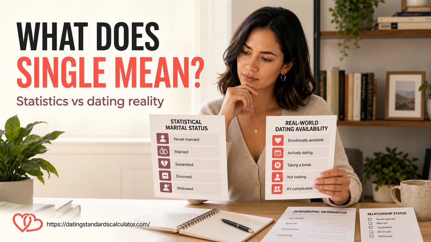A person comparing statistical marital status with real-world dating availability